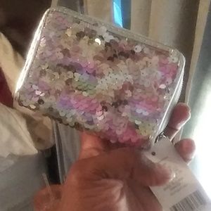 Sparkly coin clutch
